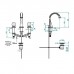 THG Dragon Sun Смеситель для раковины, 3 отв., цвет: золото/хрусталь. U5D-F01-151M