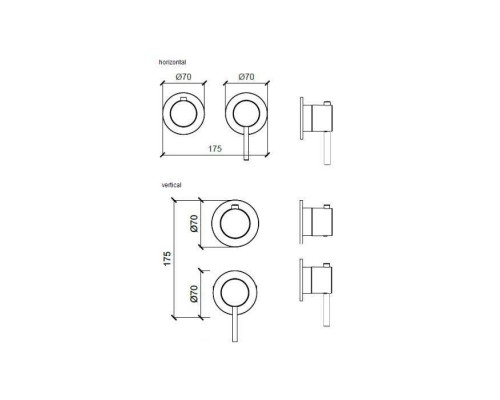 Almar Modular Смеситель для душа, встраиваемый, цвет: черный металл брашированный PVD. E180141.AB