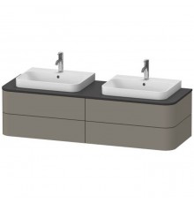Duravit Happy D.2 Plus Тумба подвесная 160x55х40.8см, с 2 раковинами и 4 ящиками, цвет: stone grey satin matt. 2360600000,  HP4974B9292,  HP032HB8080