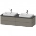Duravit Happy D.2 Plus Тумба подвесная 160x55х40.8см, с 2 раковинами и 4 ящиками, цвет: stone grey satin matt. 2360600000, HP4974B9292, HP032HB8080