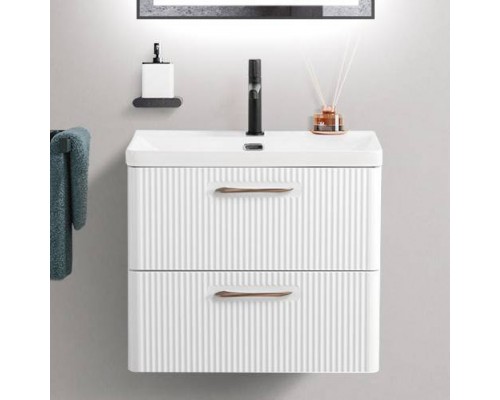 Тумба с раковиной BelBagno Due 50 белый металлик