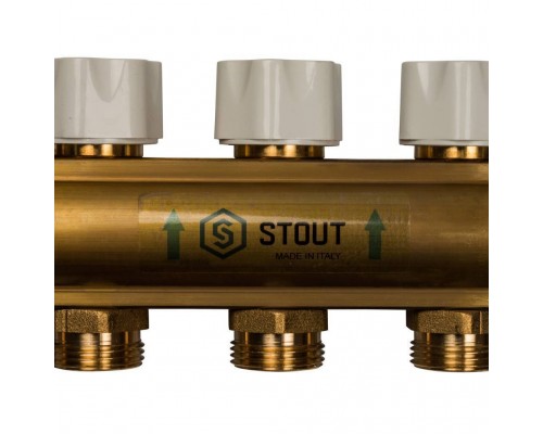 Распределительный коллектор из латуни с расходомерами STOUT 5 выходов (SMB 0473 000005)