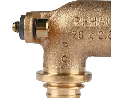 Угольник настенный REHAU RAUTITAN с длинным нарезным патрубком 20-R 1/2 для PEX труб аксиальный (14563631001)