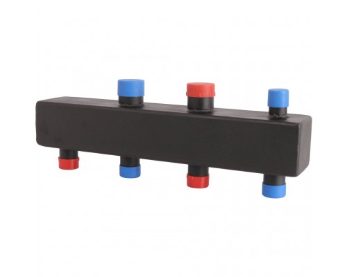 Стальной распределительный коллектор ROMMER RDG-0016 2 отопительных контура 1х1 1/4 RDG-0016-004002 (RDG-0016-004002)