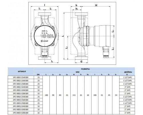 Насос циркуляционный STOUT mini 32/80-180 (SPC-0002-3280180) Насос циркуляционный STOUT mini 32/80-180 (SPC-0002-3280180)