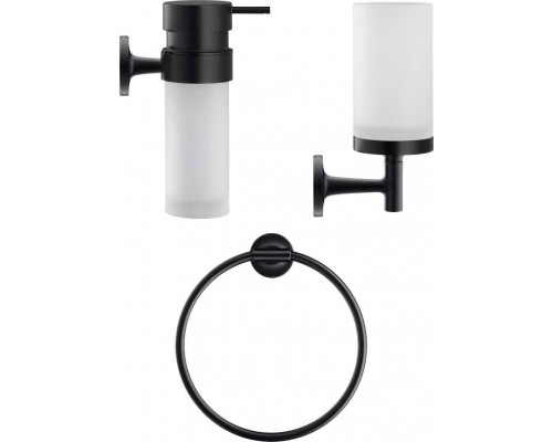 Набор Duravit Starck T Стакан 0099314600 черный + Дозатор 0099354600 черный + Полотенцедержатель 0099474600 черный