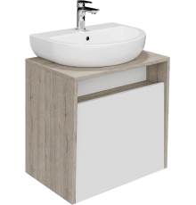Тумба под раковину Kerama Marazzi Pro 60 подвесная, белый, дуб орегон