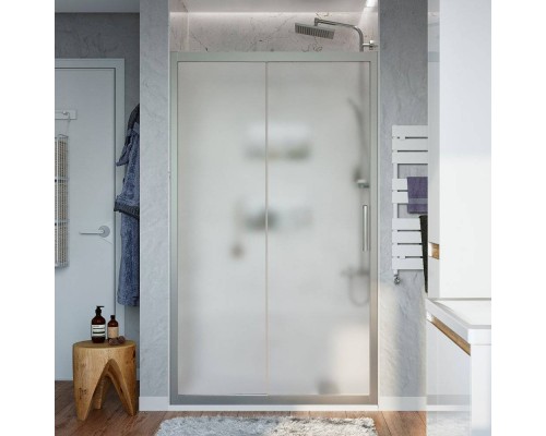 Душевая дверь в нишу STWORKI Стокгольм 120 см профиль хром матовый, стекло матовое, раздвижная