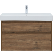 Тумба с раковиной Aquanet Nova Lite 100 дуб рустикальный, 2 ящика