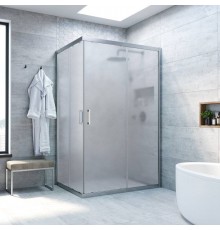Душевой уголок Vegas Glass ZA-F Novo 90*80 07 10 профиль матовый хром, стекло сатин
