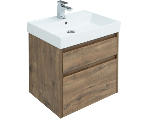 Тумба с раковиной Aquanet Nova Lite 60 дуб рустикальный, 2 ящика