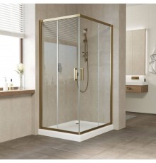 Душевой уголок Vegas Glass ZA-F Tur Novo 100*90 05 01 профиль бронза, стекло прозрачное