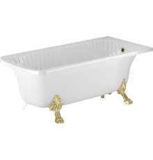 Ванна из искусственного камня Migliore Olivia 25502 175x80 см, с декоративными ножками, со сливом-переливом, фурнитура золото