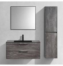 Мебель для ванной комнаты Vincea Chiara 2D 100, 2 ящика, камень, с черной раковиной