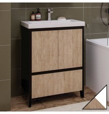 Тумба под раковину Velvex Klaufs 60.2D.1Y белая, шатанэ, напольная