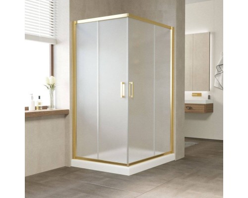 Душевой уголок Vegas Glass ZA-F Tur Novo 120*80 09 10 профиль золото, стекло сатин