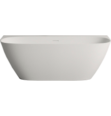Ванна из искусственного камня Salini Sofia Wall 180x85 см, овальная, со сливом-переливом, с донным клапаном, фурнитура белая