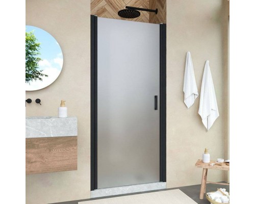 Душевая дверь в нишу Vegas Glass EP Novo 85 02М 10 профиль черный матовый, стекло сатин