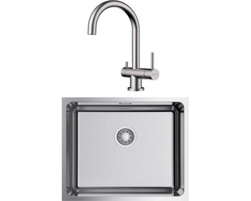 Комплект Мойка кухонная Omoikiri TADZAVA 54-U-IN нержавеющая сталь + Смеситель Yamada BN нержавеющая сталь