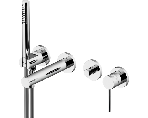 Смеситель для ванны с душем Gattoni Circle One 9005/90C0 С ВНУТРЕННЕЙ ЧАСТЬЮ, хром