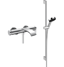 Смеситель для ванны с душем Hansgrohe Vivenis 75420000 + Душевой гарнитур Hansgrohe Pulsify Relaxation 105 3jet 24170000 хром