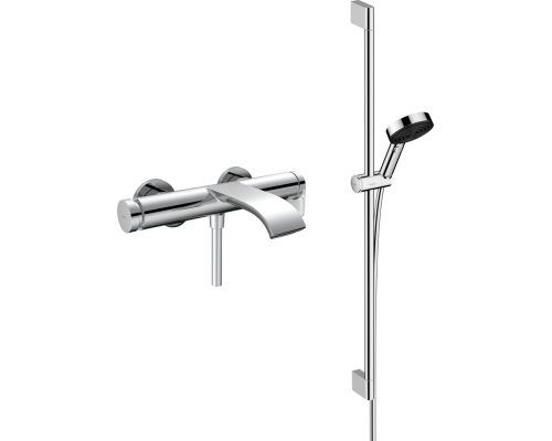 Смеситель для ванны с душем Hansgrohe Vivenis 75420000 + Душевой гарнитур Hansgrohe Pulsify Relaxation 105 3jet 24170000 хром Смеситель для ванны с душем Hansgrohe Vivenis 75420000 + Душевой гарнитур Hansgrohe Pulsify Relaxation 105 3jet 24170000 хром