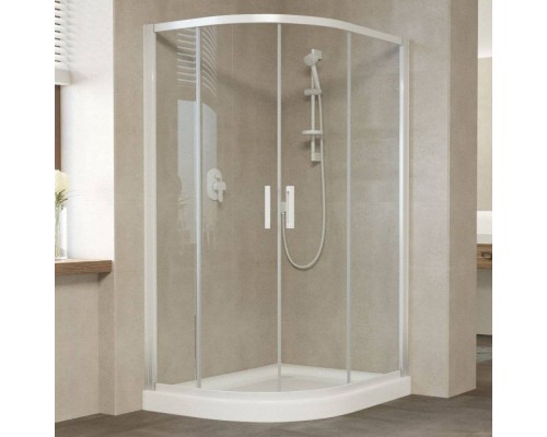 Душевой уголок Vegas Glass ZS-F 120*110 01 01 профиль белый, стекло прозрачное