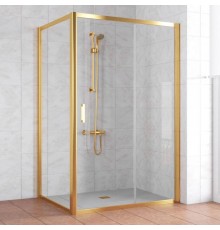 Душевой уголок Vegas Glass ZP+ZPV 140*80 09 01 профиль золото, стекло прозрачное