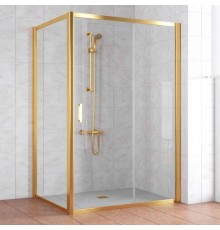 Душевой уголок Vegas Glass ZP+ZPV 140*100 09 01 профиль золото, стекло прозрачное