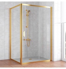 Душевой уголок Vegas Glass ZP+ZPV 120*100 09 01 профиль золото, стекло прозрачное