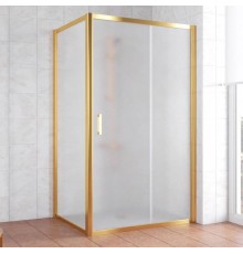 Душевой уголок Vegas Glass ZP+ZPV 100*90 09 10 профиль золото, стекло сатин