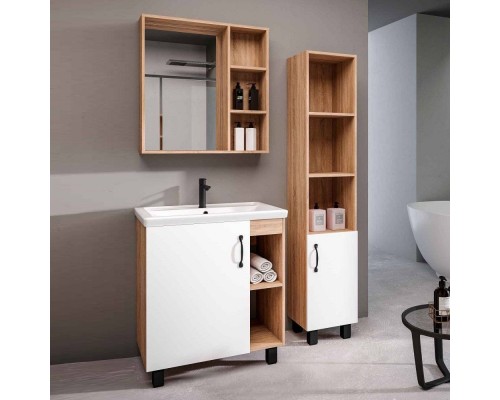 Мебель для ванной комнаты Grossman Флай 70 дуб сонома, белая