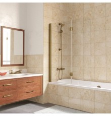 Шторка на ванну Vegas Glass E2V LUX 120 05 01 L профиль бронза, стекло прозрачное