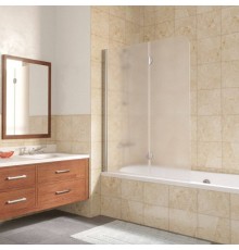 Шторка на ванну Vegas Glass E2V LUX 120 08 10 L профиль глянцевый хром, стекло сатин