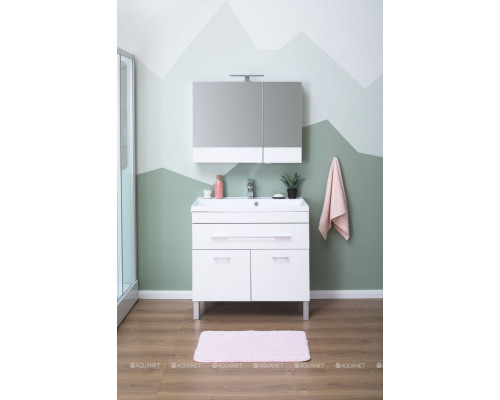 Зеркальный шкаф Aquanet Верона 90 белый