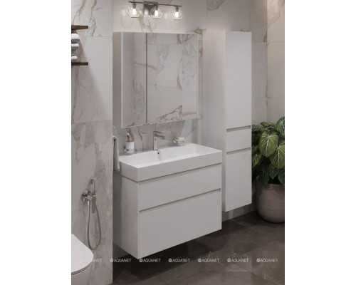 Зеркальный шкаф Aquanet Латина 80 белый