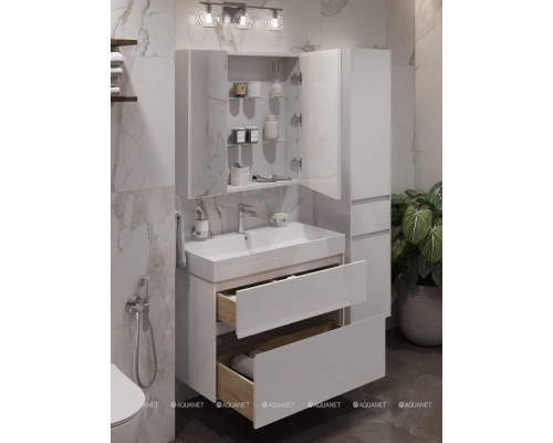 Зеркальный шкаф Aquanet Латина 80 белый