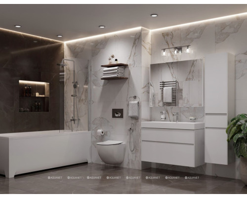 Зеркальный шкаф Aquanet Латина 100 белый