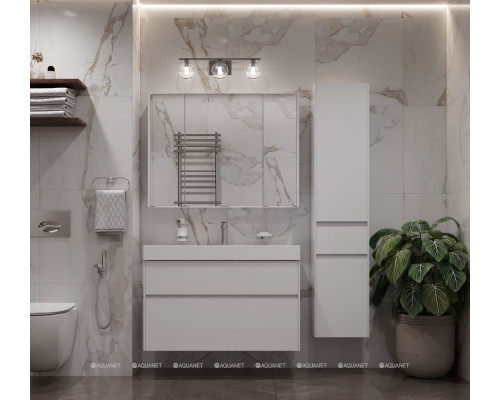 Зеркальный шкаф Aquanet Латина 100 белый