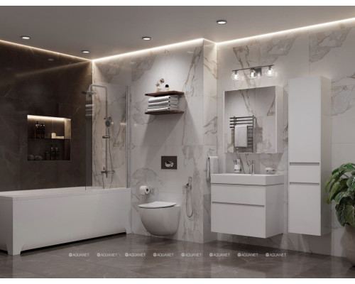 Зеркальный шкаф Aquanet Латина 70 белый