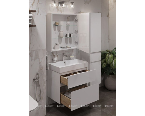 Зеркальный шкаф Aquanet Латина 70 белый