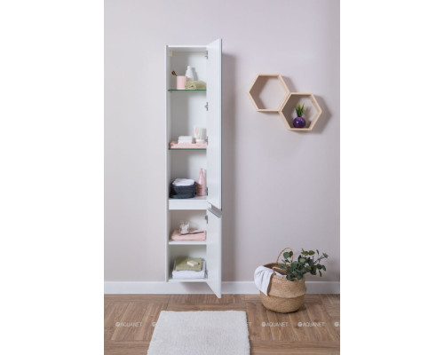 Шкаф-пенал Aquanet Гласс 35 белый