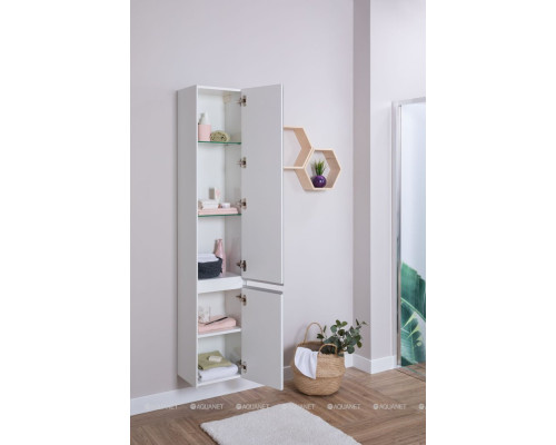 Шкаф-пенал Aquanet Гласс 35 белый