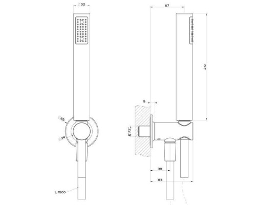 Gessi Inciso Shower Душевой комплект, состоящий из вывода воды на1/2, держателя, шланга 1,50 м и душевой лейки сзащитой от известкового налёта. цвет: black XL. 58123#299 Gessi Inciso Shower Душевой комплект, состоящий из вывода воды на1/2, держателя, шланга 1,50 м и душевой лейки сзащитой от известкового налёта. цвет: black XL. 58123#299