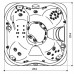 Jacuzzi J335 Минибассейн 214х214х94см, ClearRay PRO3TECT + Ozone, MSFoam, панель Modern Hardwood, цвет акрила: Platinum. ZP12ZD0EW4T