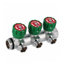 Коллектор латунный никелированный Hoobs 1 x3/4  (евроконус) - 3 вых.. 03105H
