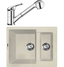 Комплект Мойка кухонная Lava D1.CRE crema + Смеситель SG03 CR chrome