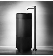 Gessi 316 Раковина 40x90 см, без отв., напольная, отдельностоящая, с сифоном, слив в пол, цвет: Black metal brushed PVD. 54601#707,  54603#850