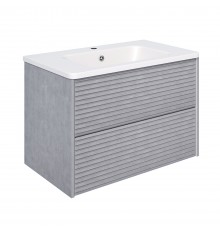 Тумба с раковиной Aqua de Marco Parma 80 подвесная, дымчатая серая