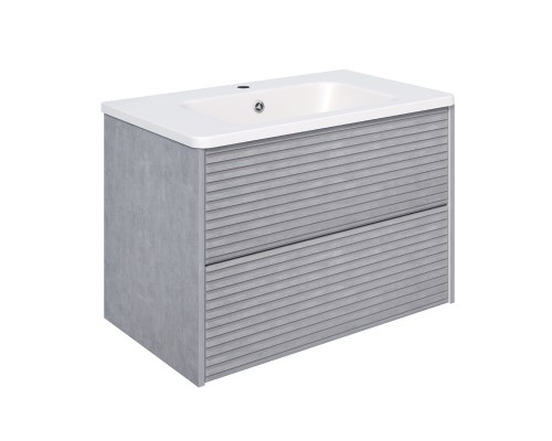 Тумба с раковиной Aqua de Marco Parma 80 подвесная, дымчатая серая